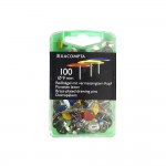Exacompta - 1 Bote de 100 Punaises 9mm - Assortiment de Couleurs