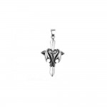 Pendentif homme croix ailes acier inoxydable