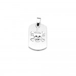 Pendentif Homme Acier Inoxydable Plaque 35x20mm Tte de Mort