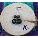 Boucles d'oreilles Argent 925 Perles Pierres Gemmes : Hmatite  - Jaspe Kambaba