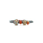 Bracelet Macram Perles Verre Fil Murano Tons Turquoise Orange