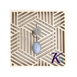 Pendentif Acier Inox Arbre de Vie Pierre Gemme : Calcdoine Bleue Dentelle