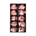 Assortiment  100 Faux Ongles Semi Transparents Roses Bout Droit Forme Ballerine