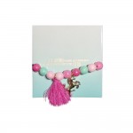 Bracelet Elastique Perles Multicouleurs - Cheval Pompon - Dream Horses