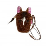 Mini Sac  Main Enfant Forme de Tte de Cheval Marron