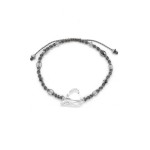 Bracelet Macram Ajustable Coeur Cristal Autrichien (5743 Wild Heart) Crystal