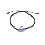 Bracelet Macram Ajustable Coeur Cristal Autrichien (5743 Wild Heart) Tanzanite