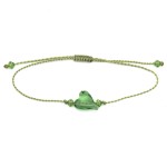 Bracelet Macram Ajustable Coeur Cristal Autrichien 12x10 mm - Peridot