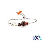 Bracelet Perles Verre Fil Tons Marron Orange