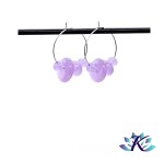 Boucles d' Oreilles Croles Perles Verre Fil - Violet