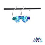 Boucles d' Oreilles Croles Perles Verre Fil - Un Point C'est Tout  - Bleu Vert