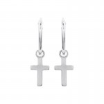 KBC - Boucles d'oreilles Argent 925 Croles 12mm Croix 10x6mm