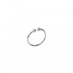 KBC - Bague Femme Argent 925 Rhodié Ouverte - Zirconiums Ronds 2.2mm