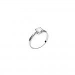 KBC - Bague Femme Alliance Argent 925 Rhodi Solitaire Zirconiums 6mm