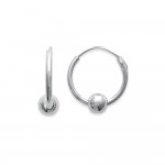 KBC - Boucles d oreilles Argent 925 Creoles 12mm Boules 4mm