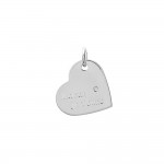 KBC - Pendentif Argent 925 Rhodi Zirconium Coeur 19mm Grav Maman Je t'aime