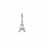 KBC - Pendentif Argent 925 Rhodi Zirconiums Paris Tour Eiffel 15x9mm
