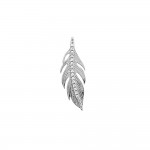 KBC - Pendentif Argent 925 Rhodi Zirconiums Style Amrindien Plume 25x8mm