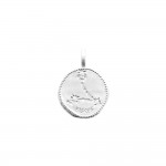 KBC Pendentif Argent 925 Rhodi Bross Mdaille 16mm Constellation Signe Poisson