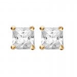 KBC - Boucles D'Oreilles Clous Plaqu Or Zirconium Carr 3mm