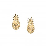 KBC - Boucles d'Oreilles Clous Plaqu Or Ananas 10x5mm