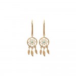 KBC - Boucles d'Oreilles Crochets Plaqu Or - Dreamcatcher 25x11mm