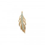 KBC - Pendentif Plaqu Or Style Amrindien - Turquoise - Plume 25x8mm