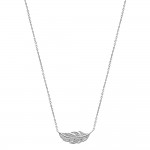 KBC - Collier Argent 925 Rhodi Style Amrindien - Plume 28x10mm