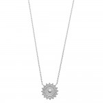 KBC - Collier Argent 925 Rhodi Style Aztec Inca Disque Solaire