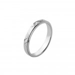 Bague Alliance Femme Argent 925 Rhodi Anneau 3mm Biseaut chevrons