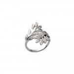 KBC - Bague Femme Argent 925 Rhodi Branche Feuilles 23mm