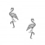 KBC - Boucles d'Oreilles Clous Argent 925 Rhodi Flamant Rose 13x6mm