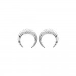 KBC - Boucles d'Oreilles Clous Argent 925 Rhodi Cornes 14mm