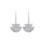 KBC - Boucles D'Oreilles Crochets Ethniques Argent 925 Rhodi Demi-Cercles