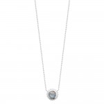 KBC - Collier Argent 925 Rhodi Pierre Gemme Labradorite Ronde 8mm