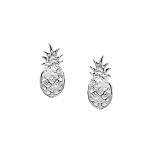 KBC - Boucles d'Oreilles Clous Argent 925 Rhodi Ananas 10x5mm