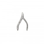 KBC - Pendentif Argent 925 Rhodi - Porte-bonheur WishBone 13x10mm Zirconiums