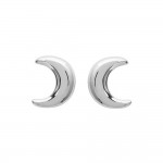 KBC - Boucles d'Oreilles Clous Argent 925 Rhodi Lune 5mm