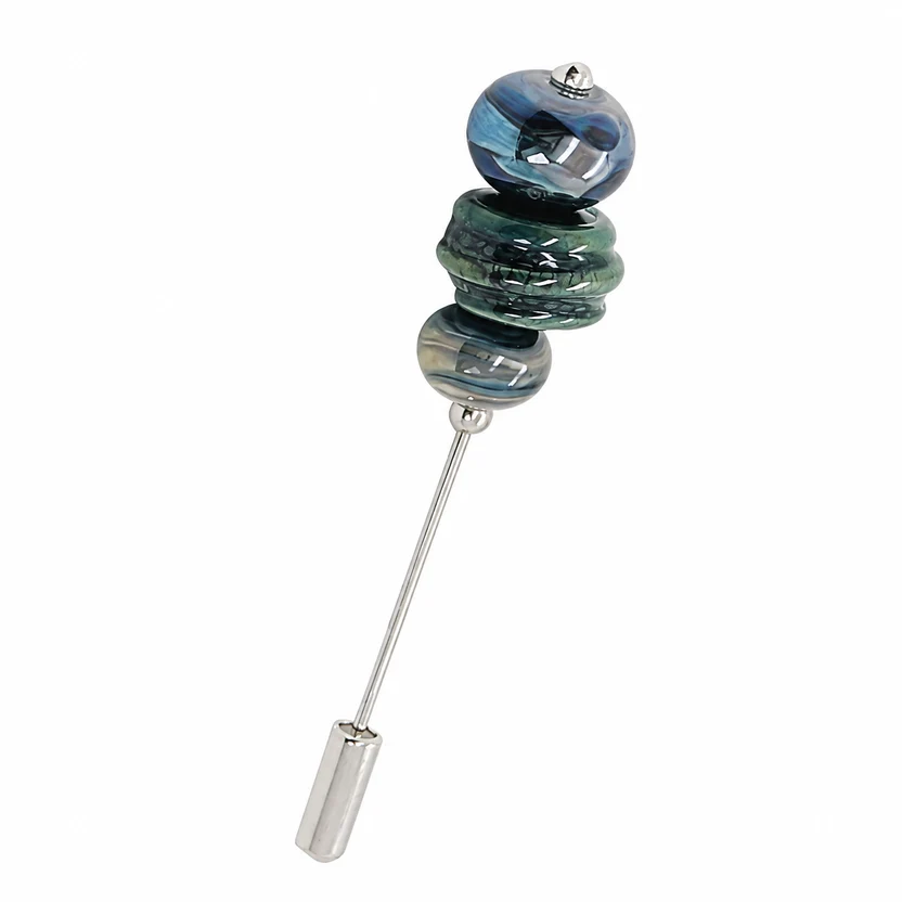 Bijou Accessoire Multifonction Fibule Broche  Verre Fil� Murano - Bleu Vert