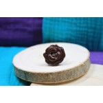 Bague Ajustable Fleur Marron en Verre 22mm