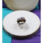 Bague Acier Ajustable Perles Pierres Gemmes : Oeil de Tigre