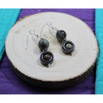 Boucles d'oreilles Argent 925 Perles Pierres Gemmes : Hmatite  Opale Pruvienne