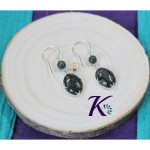 zBoucles d'oreilles Argent 925 Perles Pierres Gemmes : Jaspe Kambaba