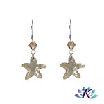 Boucles d'Oreilles Argent 925 Etoile Cristal Autrichien Starfish - Golden Shadow