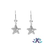 Boucles d'Oreilles Argent 925 Etoile Cristal Autrichien Starfish 16mm - Crystal