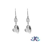 Boucles d'Oreilles Argent 925 Coeur Cristal Autrichien 17mm - Crystal