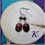 zBoucles d'oreilles Argent 925 Perles Pierres Gemmes : il de taureau