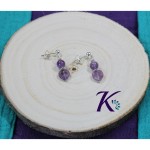 Boucles D'Oreilles Argent 925 Perles Pierre Gemmes Perles Coeurs : Amthyste