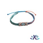 Bracelet Macram Tube Perles Miyuki Rversible - Dgrad Turquoise Orange Vert