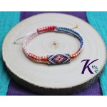 Bracelet Macram Dgrad Bleu Rouge Jaune Tube 22x8mm Perles Miyuki Rversible